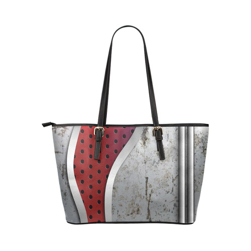 3D metal texture Leather Tote Bag/Large (Model 1651)