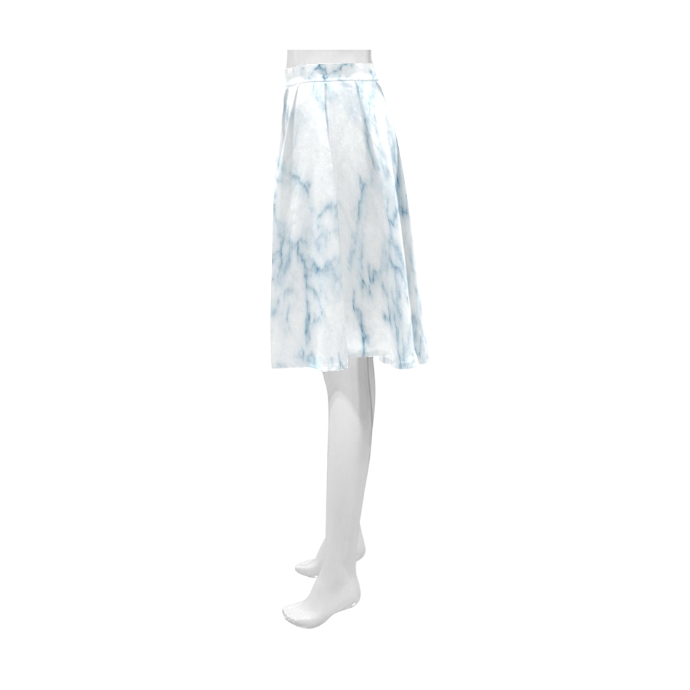 Italian Marble,Rimini Blu,white,blue Athena Women's Short Skirt (Model D15)