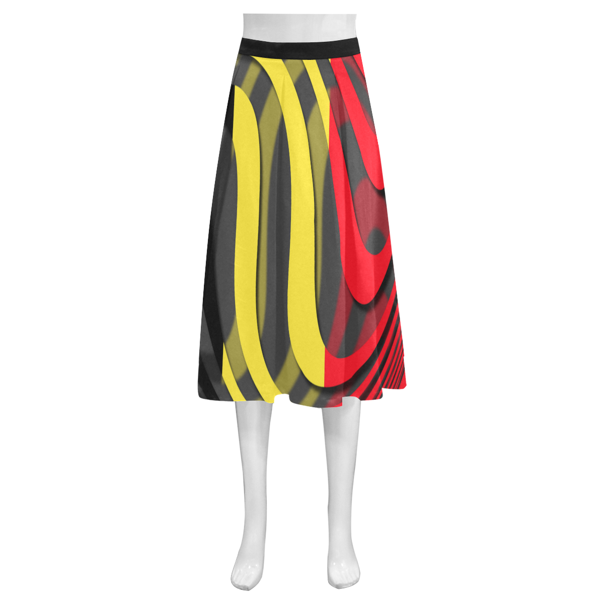 The Flag of Belgium Mnemosyne Women's Crepe Skirt (Model D16)
