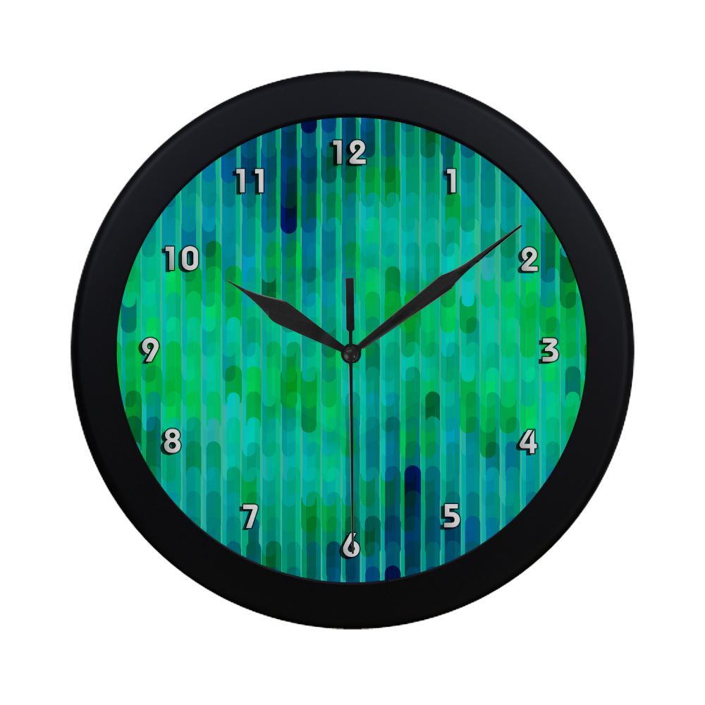 Beautiful Blue Green Abstract Pattern Circular Plastic Wall clock