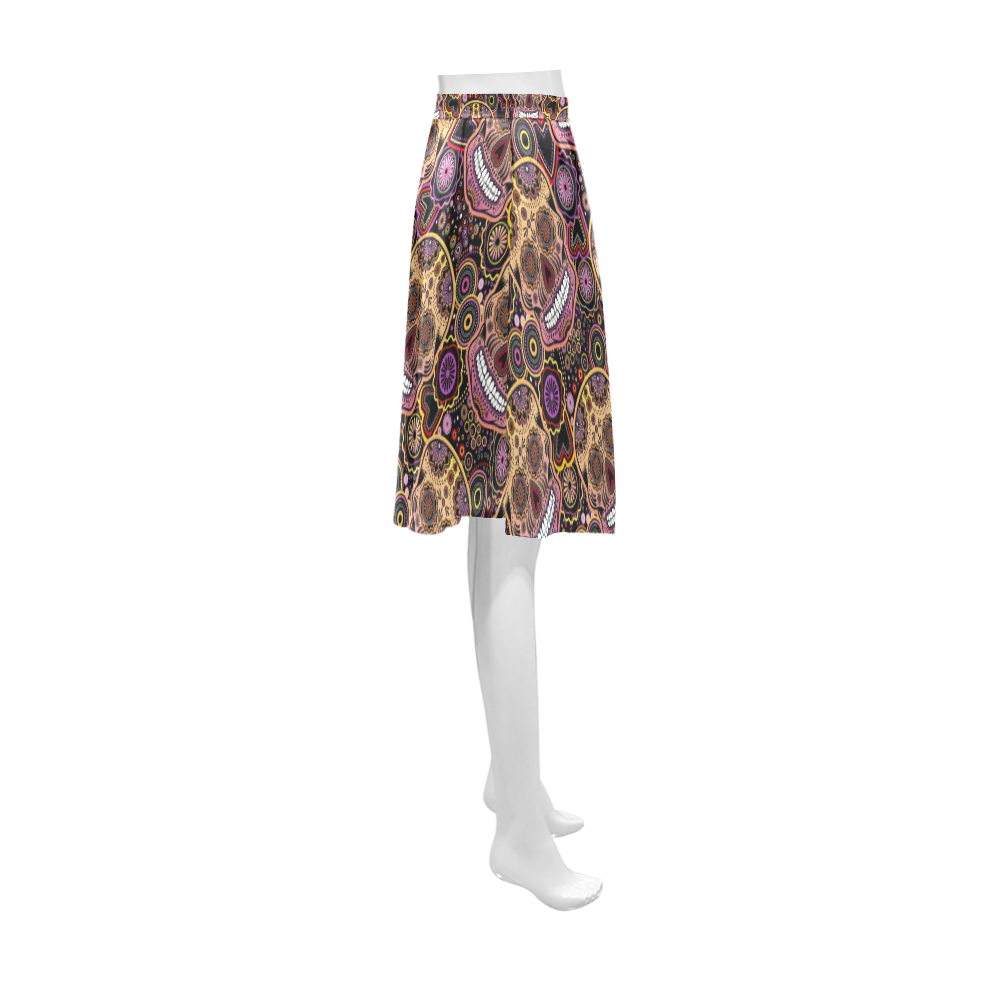 candy sugar skull Athena Women's Short Skirt (Model D15)