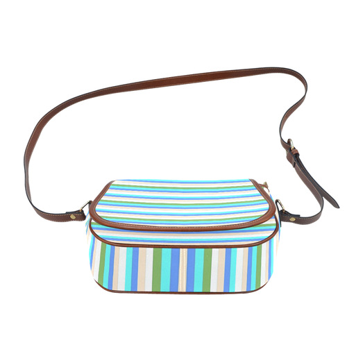 Beach Color Stripes of Sint Maarten Saddle Bag/Small (Model 1649) Full Customization