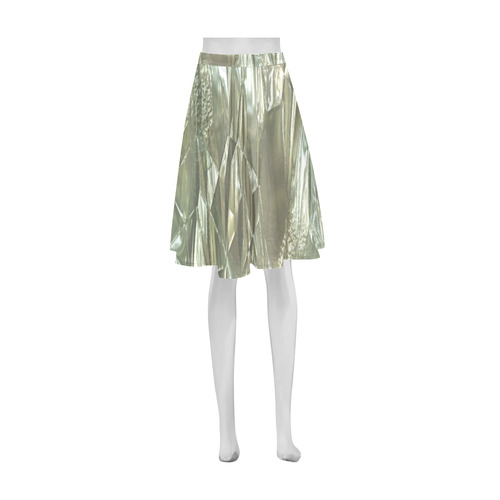 crumpled foil silver Athena Women's Short Skirt (Model D15)