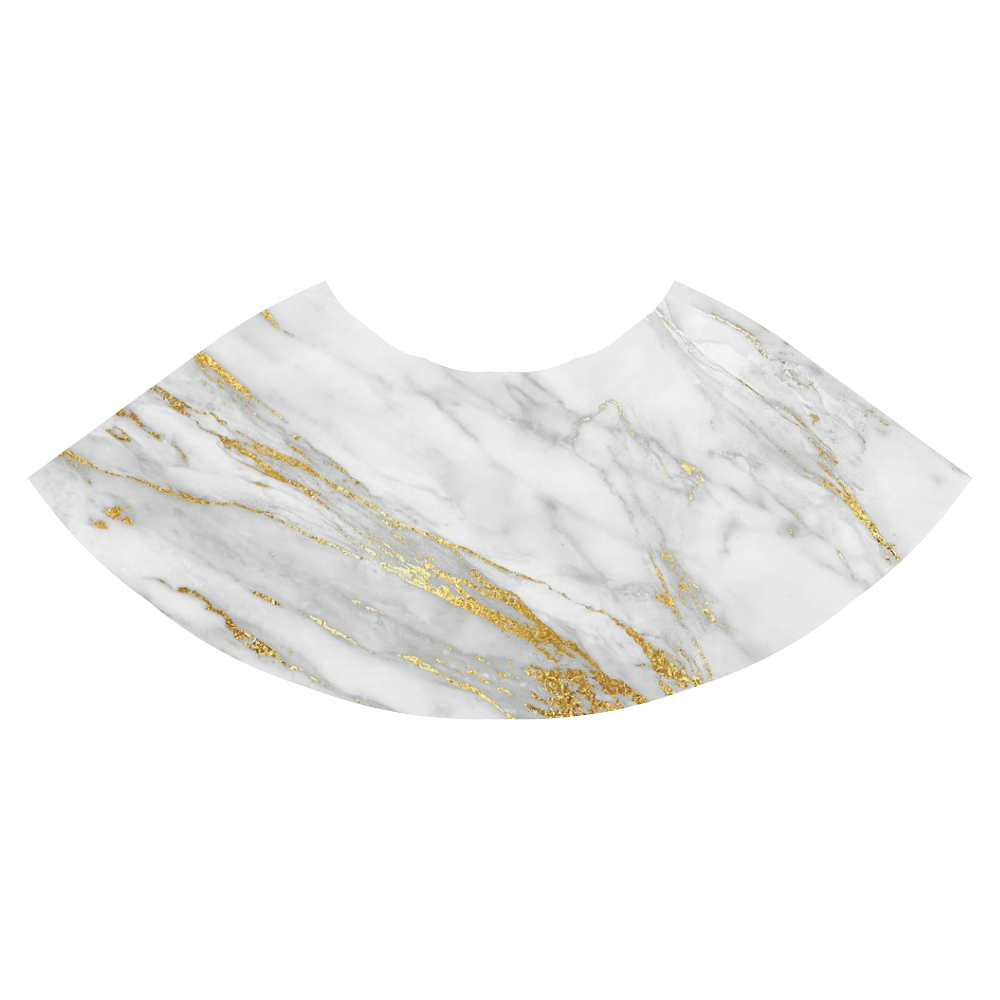 italian Marble, white and gold Athena Women's Short Skirt (Model D15)