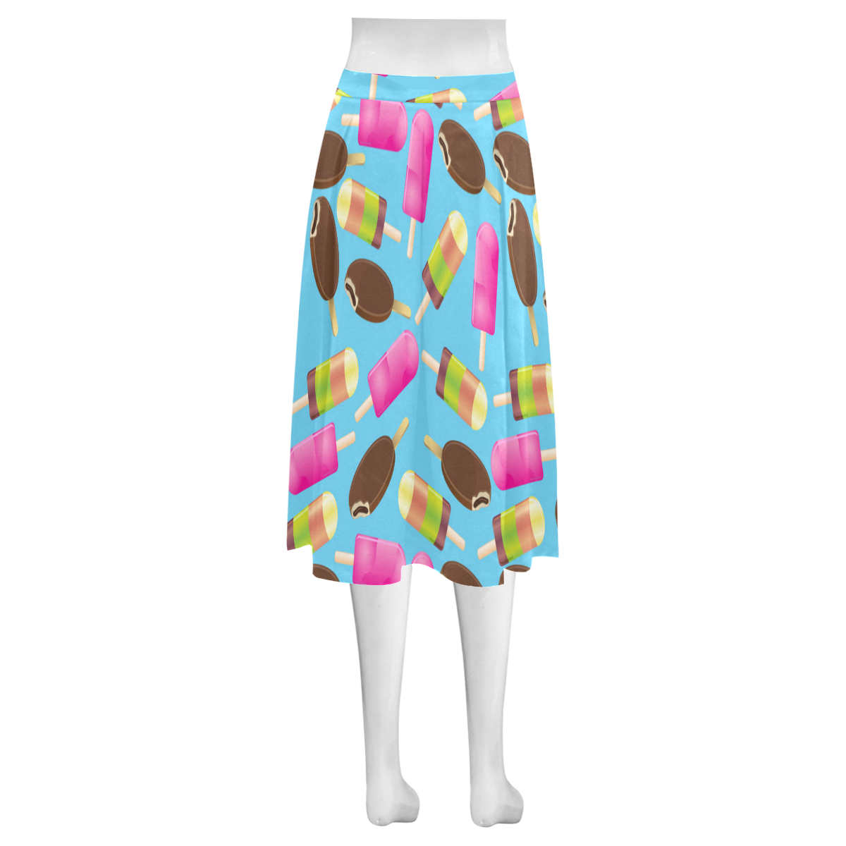 icecream Mnemosyne Women's Crepe Skirt (Model D16)