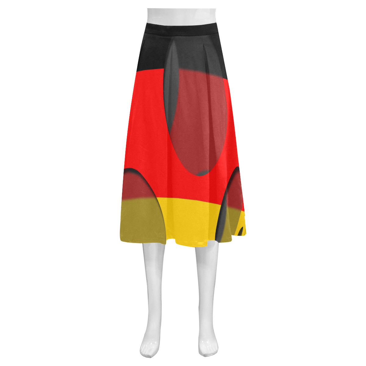 The Flag of Germany Mnemosyne Women's Crepe Skirt (Model D16)