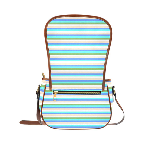 Beach Color Stripes of Sint Maarten Saddle Bag/Small (Model 1649) Full Customization