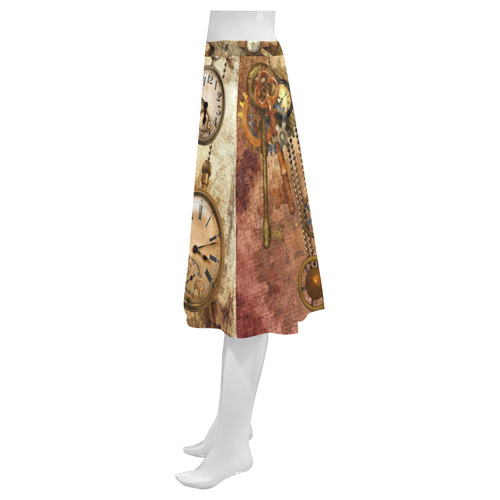 steampunk Mnemosyne Women's Crepe Skirt (Model D16)