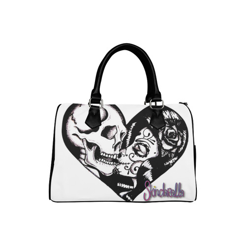 "Skull Heart Kiss" by SKinderella Boston Handbag (Model 1621)