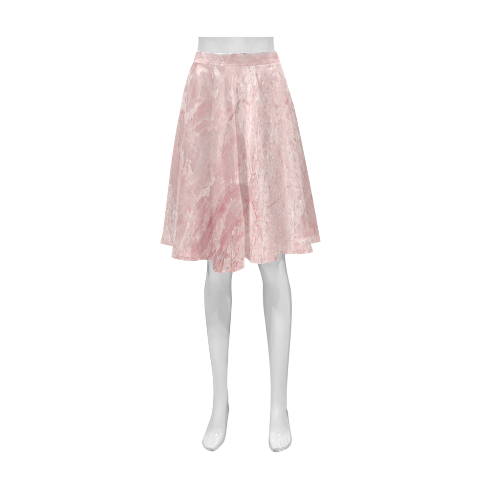 italian Marble, Rafaello Rosa, pink Athena Women's Short Skirt (Model D15)