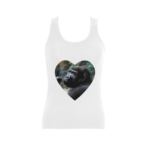animal art studio 16516 Gorilla Women's Shoulder-Free Tank Top (Model T35)