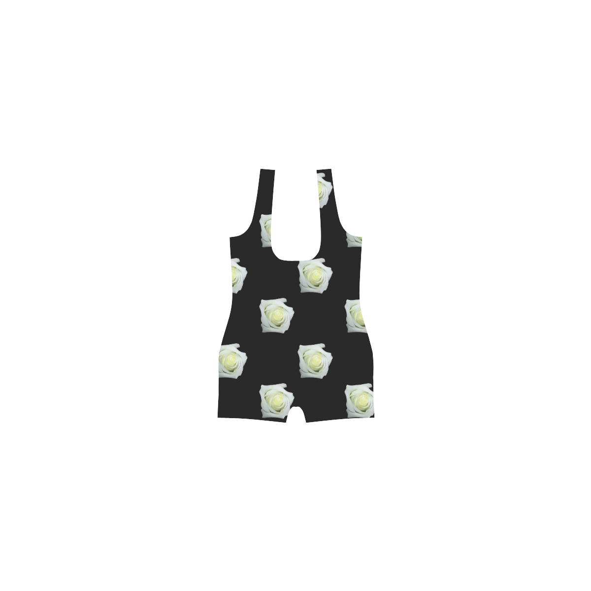 White Roses on a Black Background Classic One Piece Swimwear (Model S03)