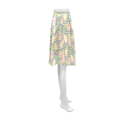watercolor pineapple Athena Women's Short Skirt (Model D15)