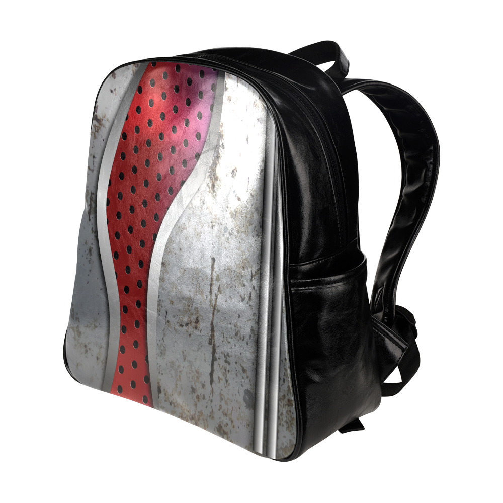 3D metal texture Multi-Pockets Backpack (Model 1636)