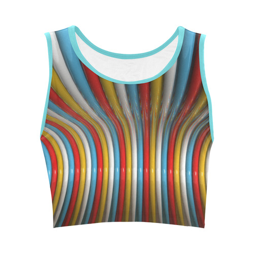 abstract plastic tubes Women's Crop Top (Model T42)