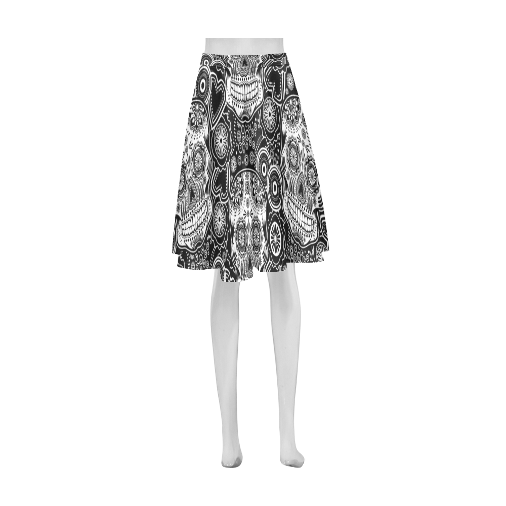 sugar skull Athena Women's Short Skirt (Model D15)