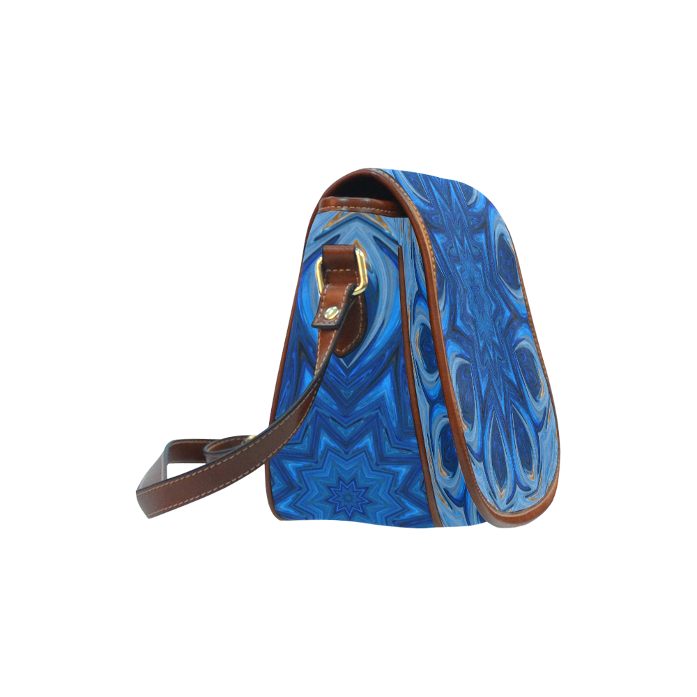 Blue Blossom Mandala Saddle Bag/Large (Model 1649)