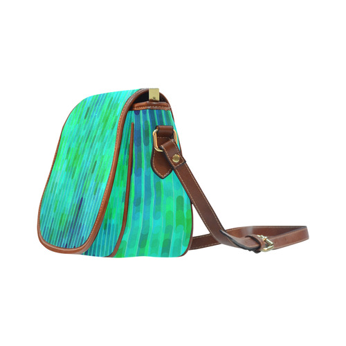 Beautiful Blue Green Abstract Pattern Saddle Bag/Large (Model 1649)