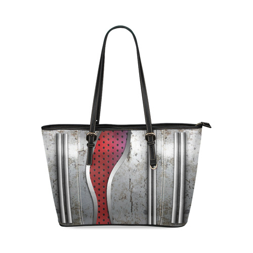 3D metal texture Leather Tote Bag/Small (Model 1640)