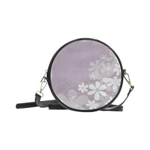 New! Emo - style designers bag in minimalist italy style. With hand-drawn original floral art. Perfe Round Sling Bag (Model 1647)
