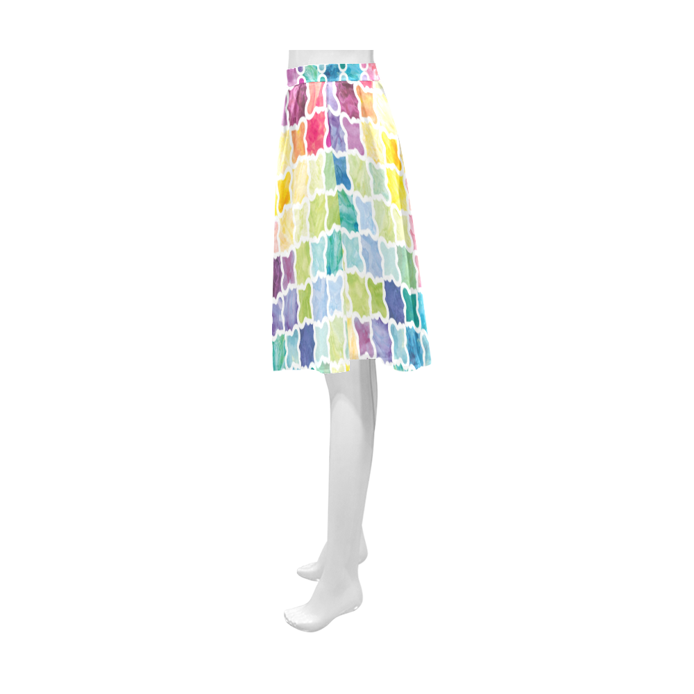 watercolor pattern Athena Women's Short Skirt (Model D15)