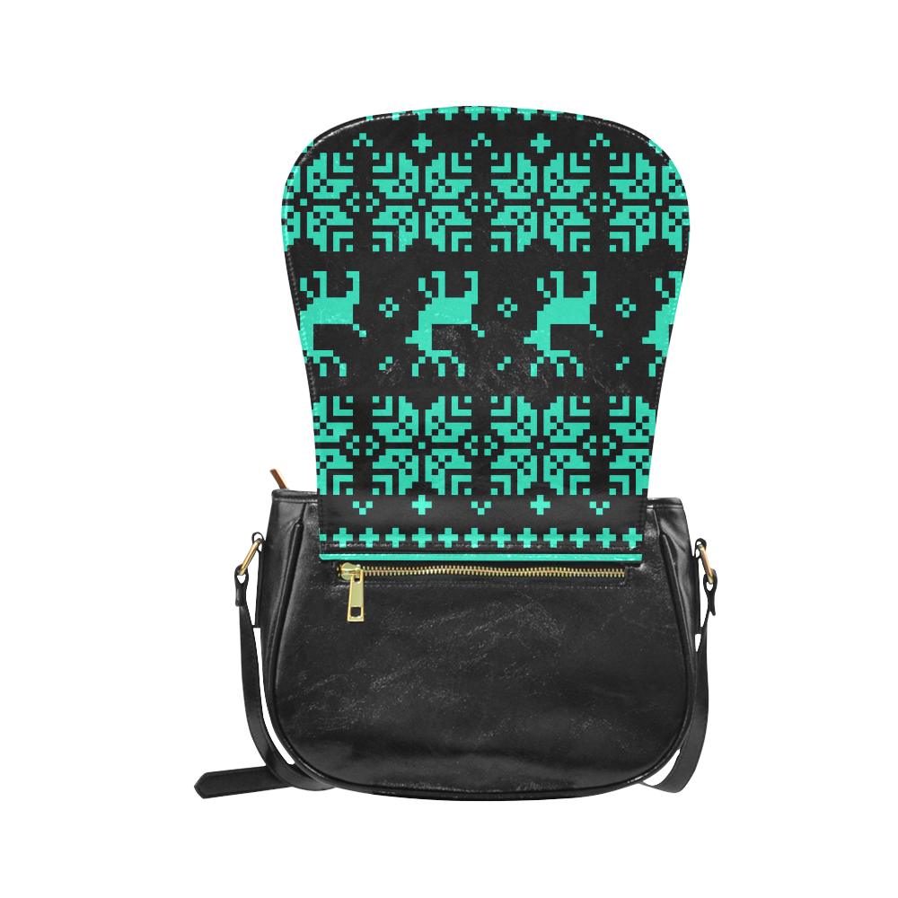 New! If you are finding original and precious Gift, enjoy Reindeer art Collection in our Shop / Blac Classic Saddle Bag/Small (Model 1648)