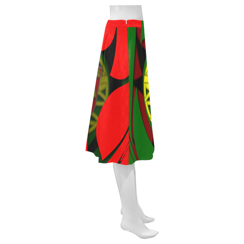 The Flag of Portugal Mnemosyne Women's Crepe Skirt (Model D16)