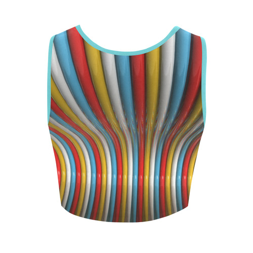 abstract plastic tubes Women's Crop Top (Model T42)