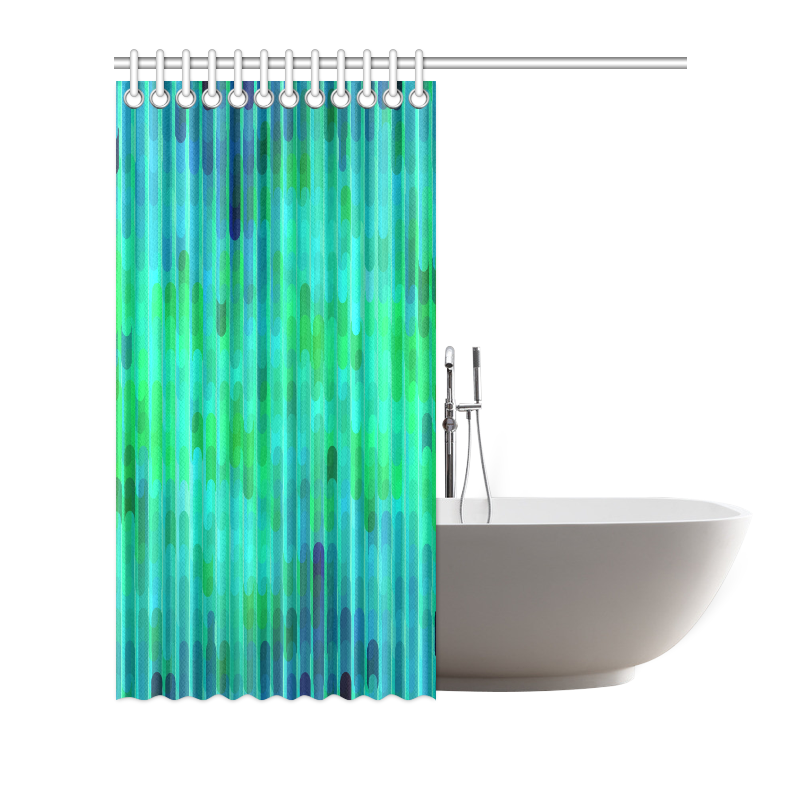 Beautiful Blue Green Abstract Pattern Shower Curtain 72"x72"