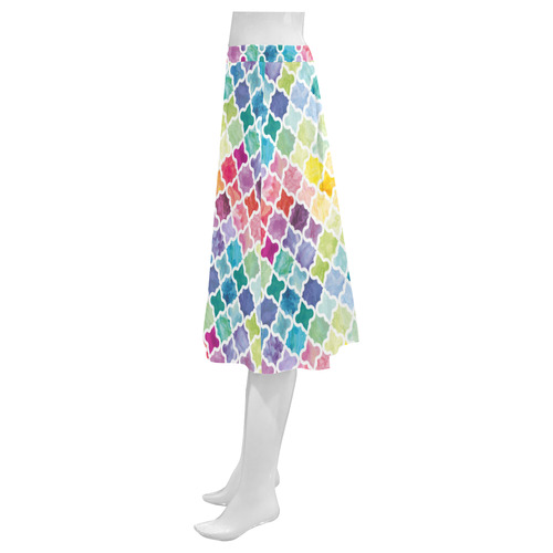watercolor pattern Mnemosyne Women's Crepe Skirt (Model D16)