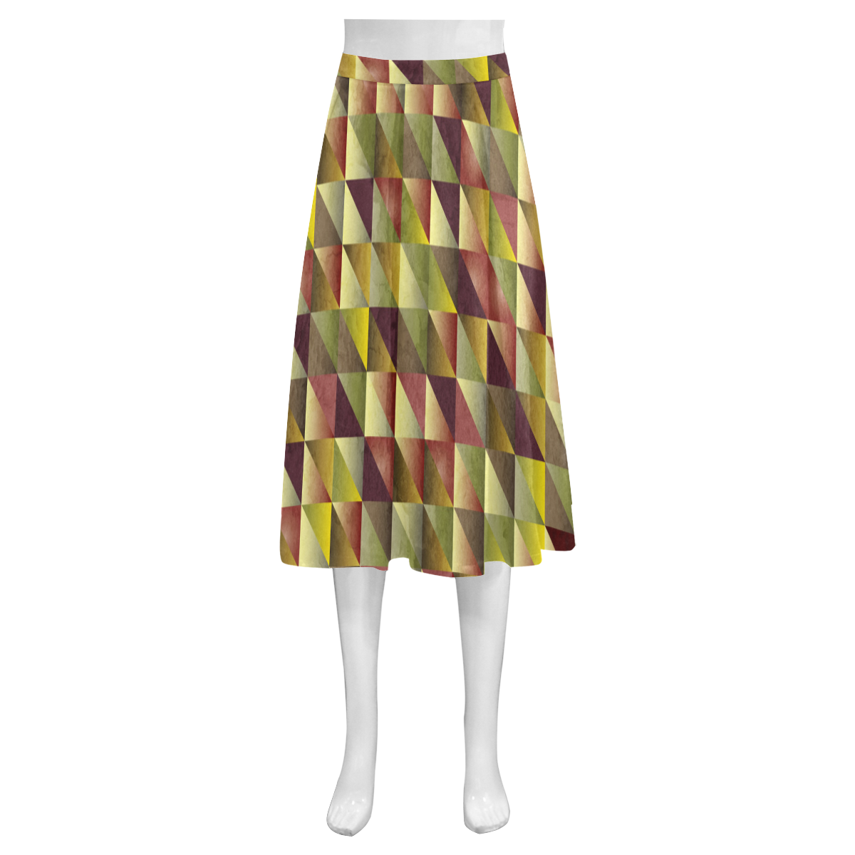 retro Mnemosyne Women's Crepe Skirt (Model D16)