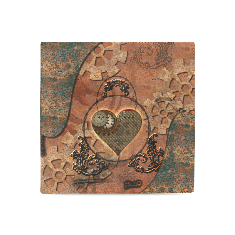 Steampunk wonderful heart, clocks and gears Women's Leather Wallet (Model 1611)