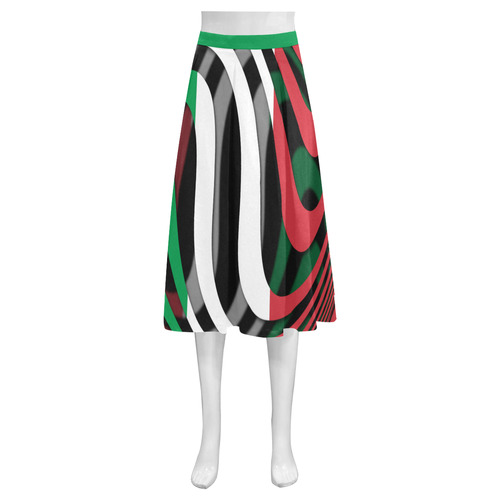 The Flag of Italy Mnemosyne Women's Crepe Skirt (Model D16)