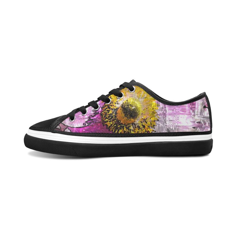 Floral ArtStudio 281016 B Women's Canvas Zipper Shoes/Large Size (Model 001)