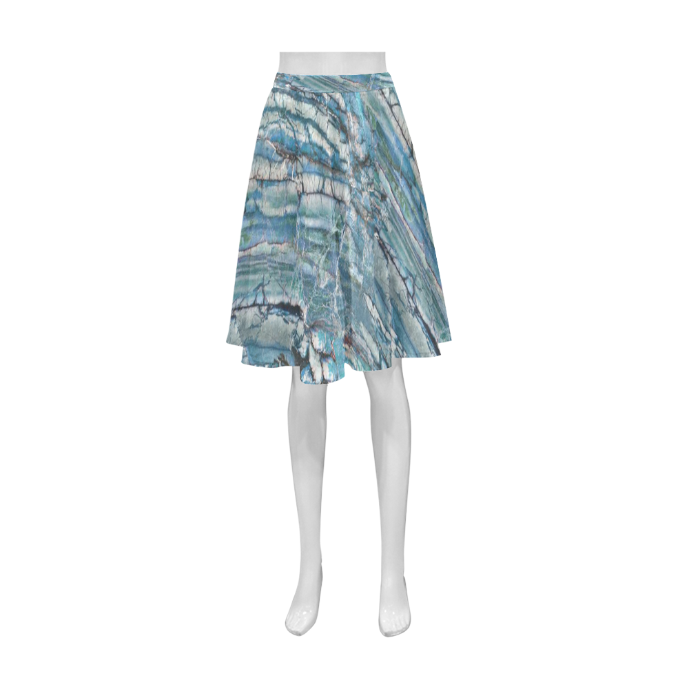 Italian Marble,Taekwood Blu, blue Athena Women's Short Skirt (Model D15)