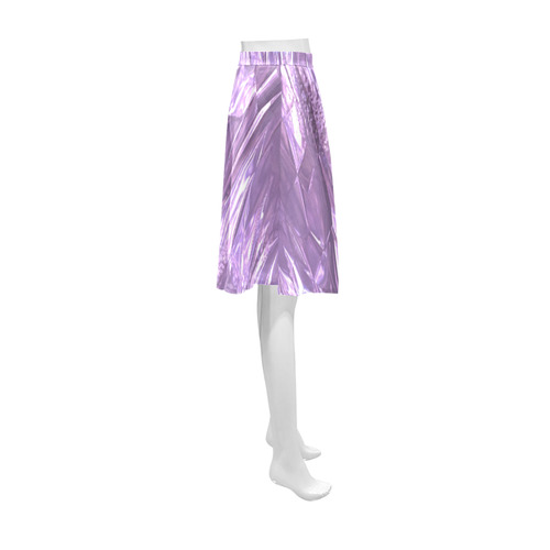 crumpled foil lilac Athena Women's Short Skirt (Model D15)