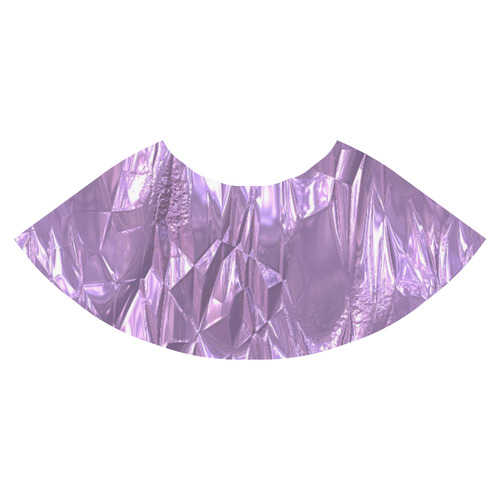 crumpled foil lilac Athena Women's Short Skirt (Model D15)