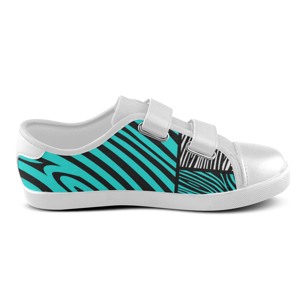 New! Africa striped Collection 2016. New arrival in Shop. Unique hand-drawn design. Welcome in our u Velcro Canvas Kid's Shoes (Model 008)
