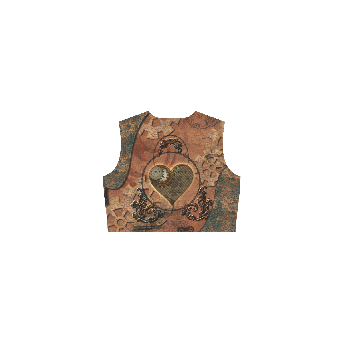 Steampunk wonderful heart, clocks and gears Eos Women's Sleeveless Dress (Model D01)