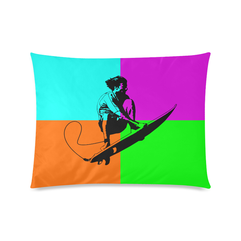 extreme sport - surf Custom Zippered Pillow Case 20"x26"(Twin Sides)