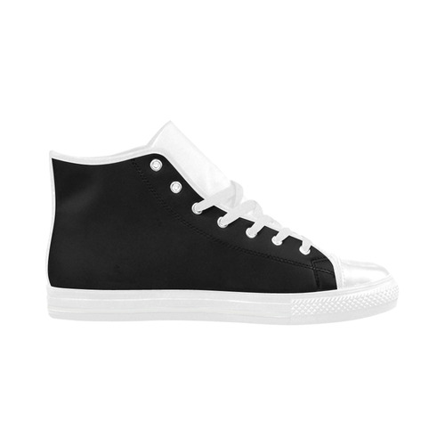 New in shop. Original vintage designers shoes : Black and white Aquila High Top Microfiber Leather Women's Shoes (Model 032)