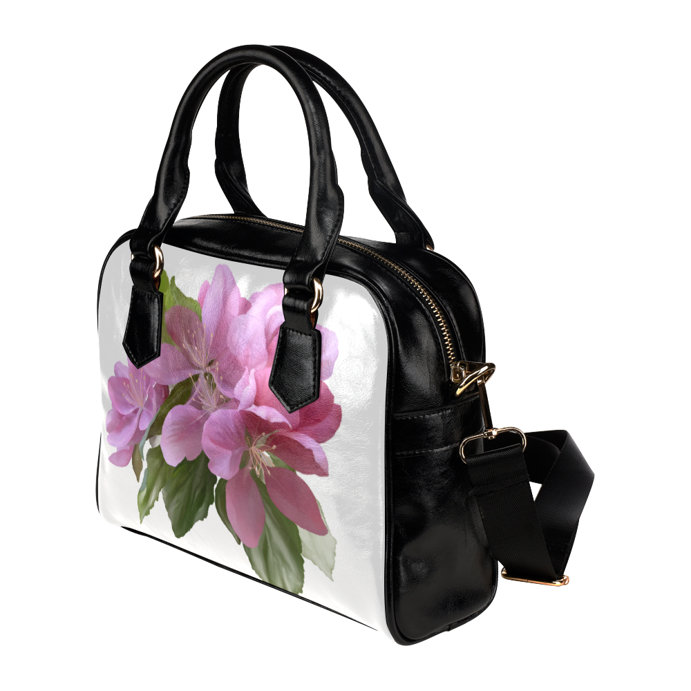 Pink Blossom Branch, watercolors Shoulder Handbag (Model 1634)