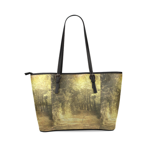 Vintage Landscape 03 Leather Tote Bag/Large (Model 1640)