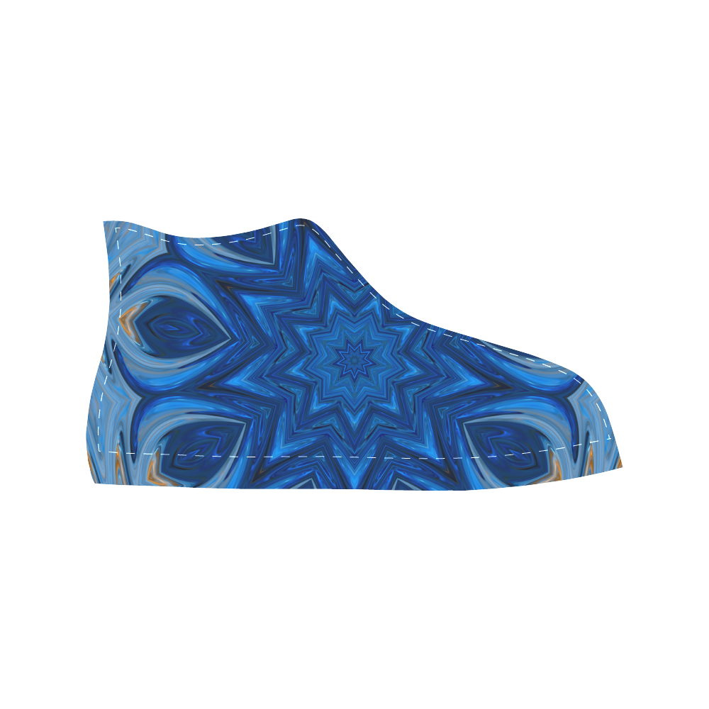 Blue Blossom Mandala Aquila High Top Microfiber Leather Women's Shoes (Model 032)