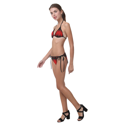 Red Black Gothic Pattern Custom Bikini Swimsuit (Model S01)