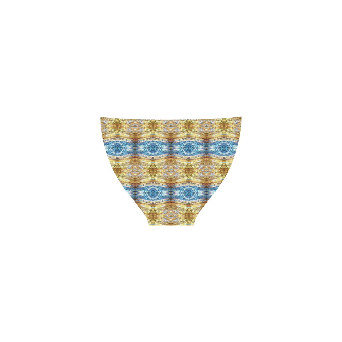 Gold and Blue Elegant Pattern Custom Bikini Swimsuit (Model S01)