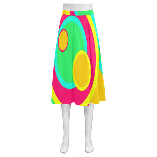 Vivid Circles Mnemosyne Women's Crepe Skirt (Model D16)