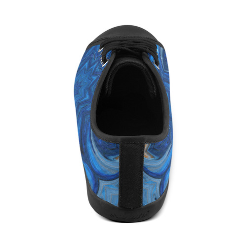 Blue Blossom Mandala Canvas Shoes for Women/Large Size (Model 016)