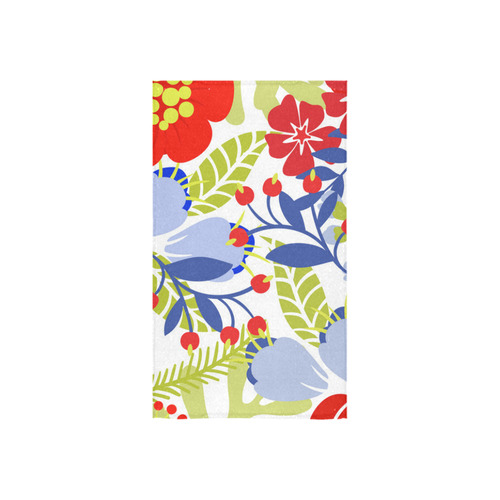 Colorful Red Blue Modern Floral Pattern Custom Towel 16"x28"