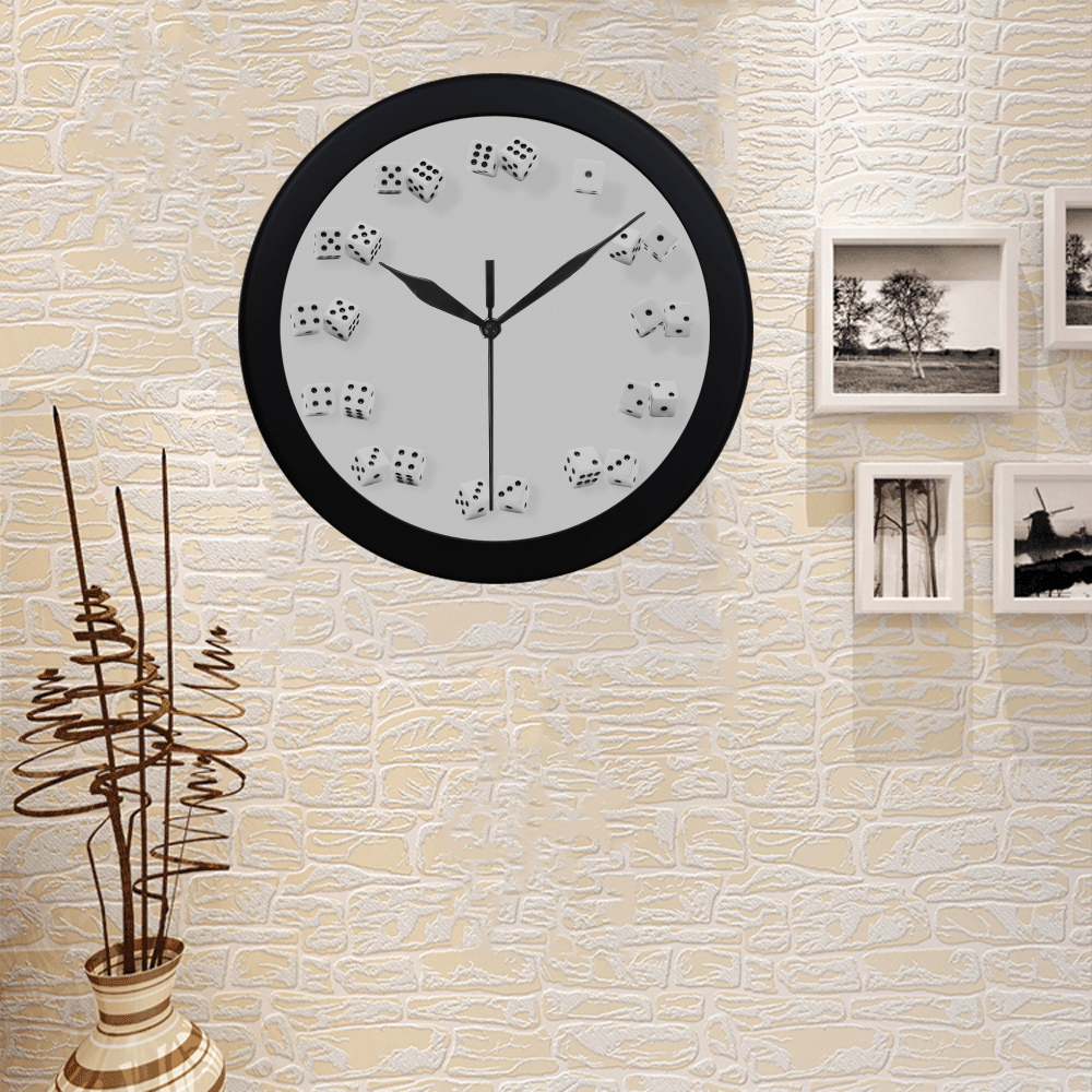 Novelty Dice Numbers Wall Clock Circular Plastic Wall clock